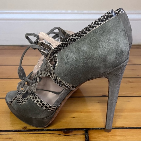 Furla Suede Lace-Up Stiletto Heels - Picture 4 of 11